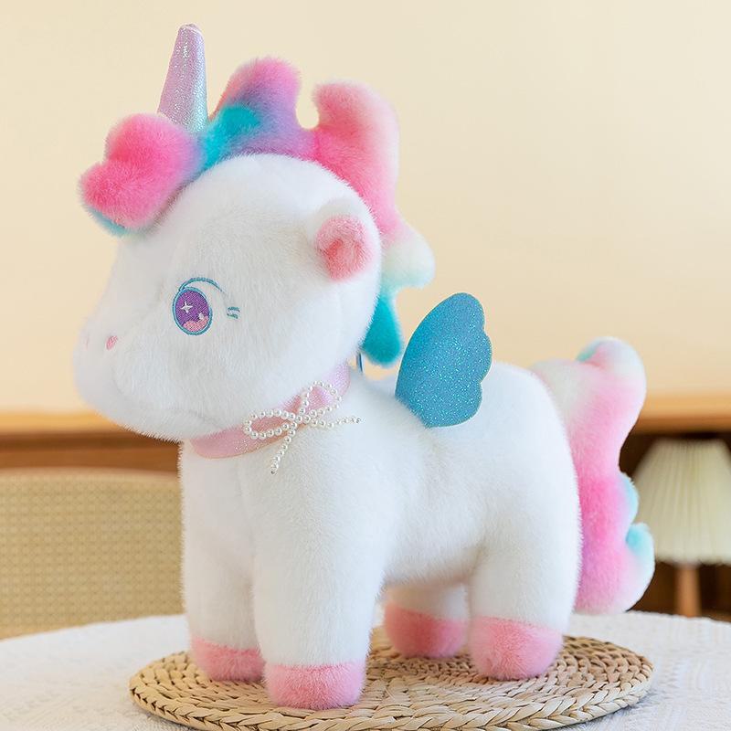 Rainbow Plush Unicorn Pony Doll - Comfort Pillow Gift for Kids