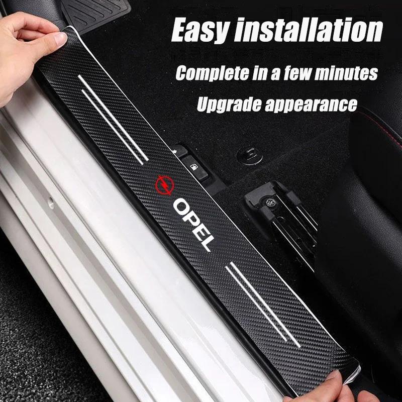 Car Anti-skid and anti-scratch of carbon fiber threshold stripFor Opel Astra j g Insignia Corsa d Vectra c Zafira a Auto Gadgets HX4