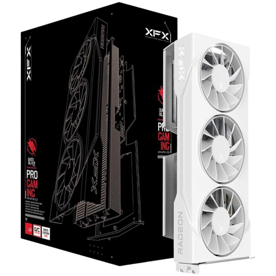 XFX Swift AMD Radeon RX 9060 XT OC White Triple Fan Gaming Edition 16GB GDDR6 128-bit HDMI 2x DP