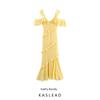 Kaslead New Women Clothes Western Style Fashion Simple Patchwork Laminated Decoration Dress 1223459