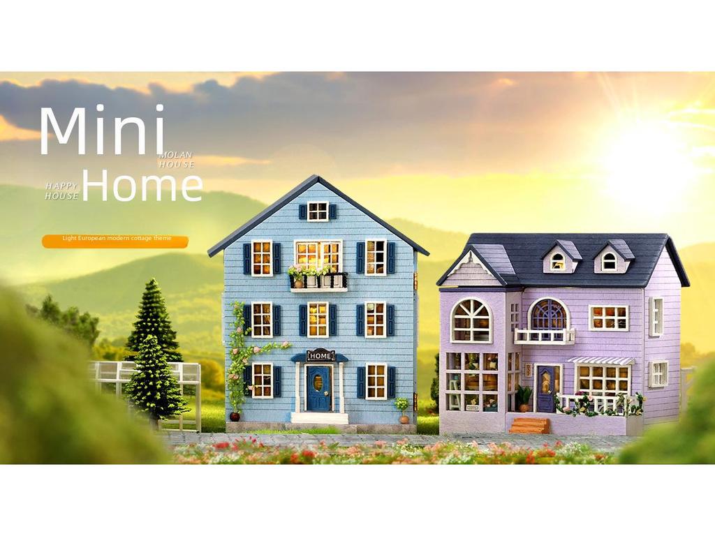 Happy Manor Деревянная самодельная многоуровневая хижина - Molan Manor Подарок ручной работы для женщин