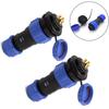 2PCS SP13 3PIN IP68 Waterproof Aviation Connector Panel Mount Header and Socket