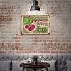 1 Pack Rustic Aged Metal Wall Art Décor, Retro Distressed Finish, Perfect Hanging Plate for Bar Café Kitchen or Living Room Decoration