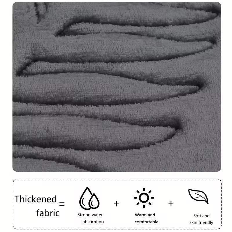 1 шт. Коврик для ванной из пены с памятью, Противоскользящий придверный коврик, Очень мягкий, Нескользящий, Быстросохнущий, Удобный коврик для туалета, Коврик для ванной комнаты для дома