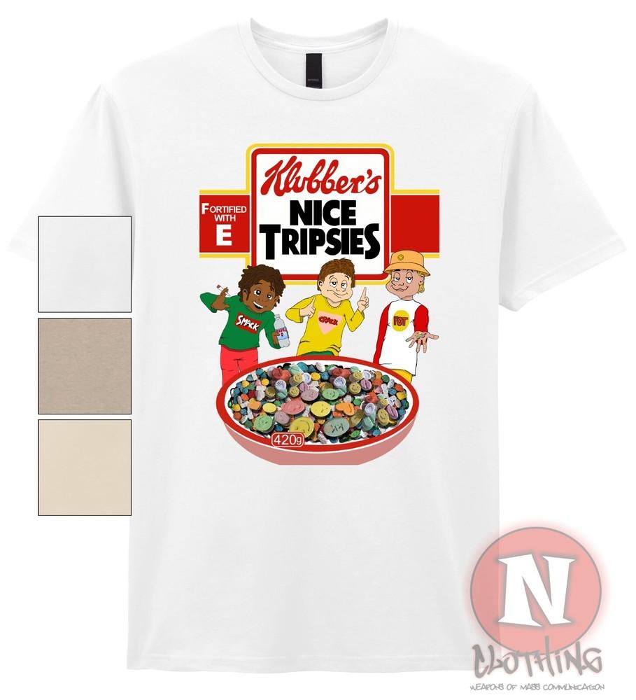 Klubbers Nice Tripsies T-shirt Early 90s Rave Dance Music EDM Fantazia Heavy Tee