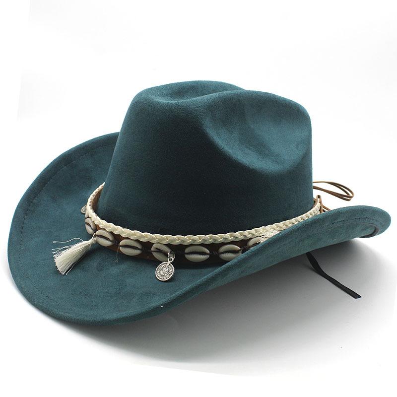 White Fringed Decorative Suede Fleece Warped Edge Western Cowboy Hat Men And Women Outdoor Curled Brim Ethnic Style Top Hat Felt Hat