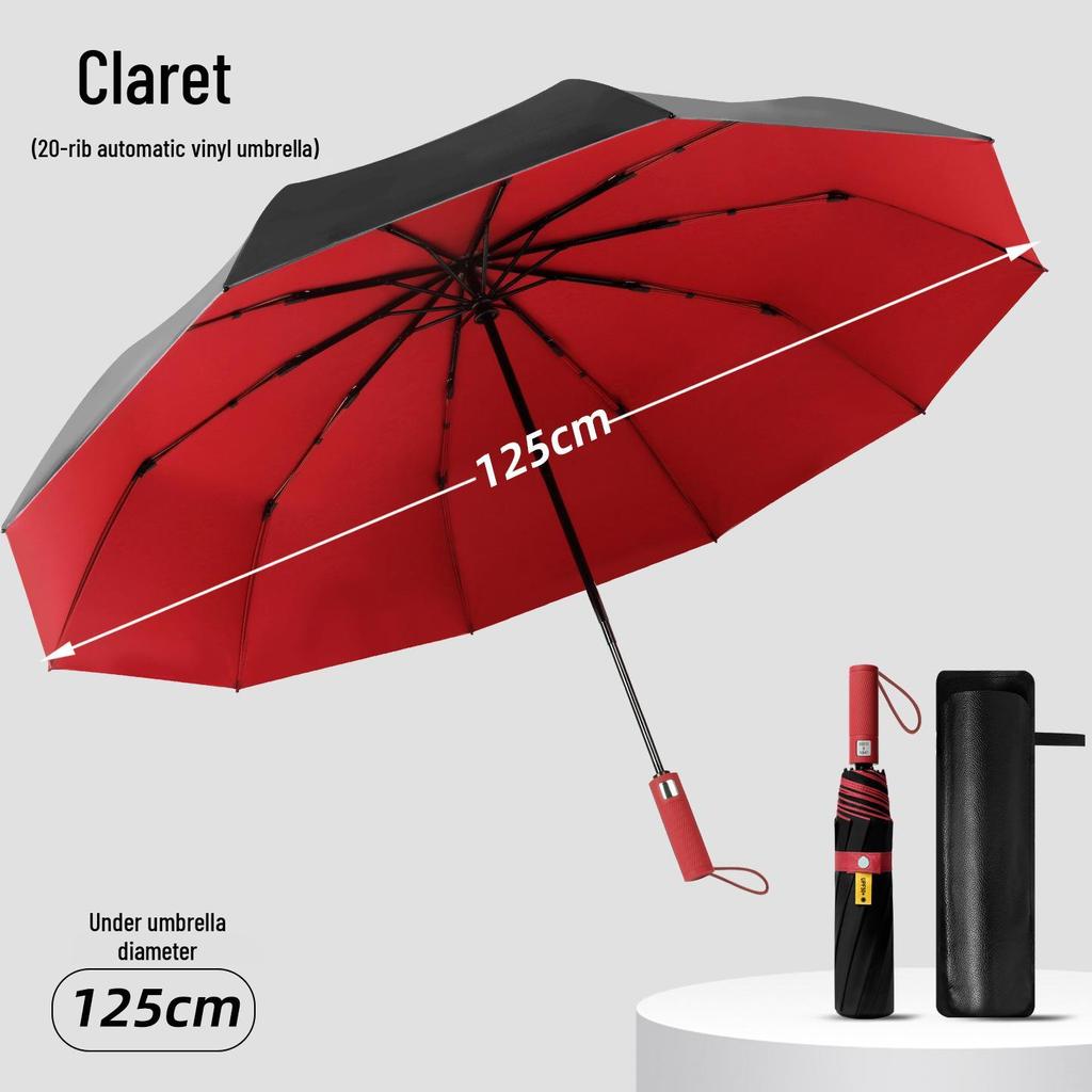 Усиленный ветрозащитный очень большой черный зонт для троих - Двойного назначения для солнца и дождя