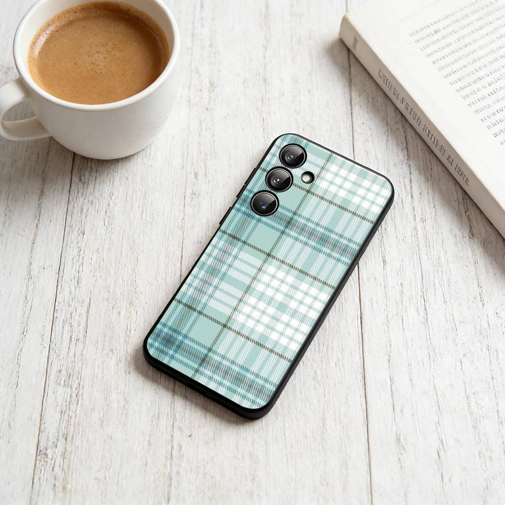 Модный Классический Клетчатый Чехол Для Телефона Для Samsung Galaxy A73,A72,A71,A70,A53,A52,A51,Другие Мягкий Черный Чехол