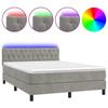 Maison Exclusive - Sommier à lattes de lit avec matelas LED Gris clair 140x200 cm