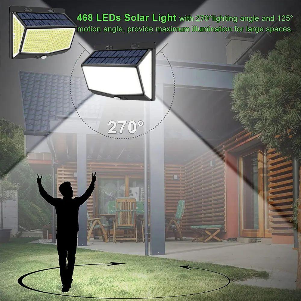 Solar Outdoor Lights 248/176/158 LED With Motion Sensor 3 Modes IP65 Waterproof Security Wall Lights For Front Door Garage Yard