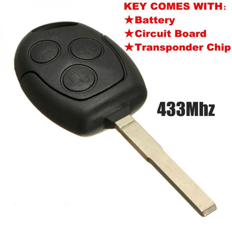 Умный дистанционный брелок с 3 кнопками, 433 МГц, необрезанный, с чипом 4D63, подходит для Ford Focus/Mondeo/Fiesta/Galaxy/S Max 2004-2011