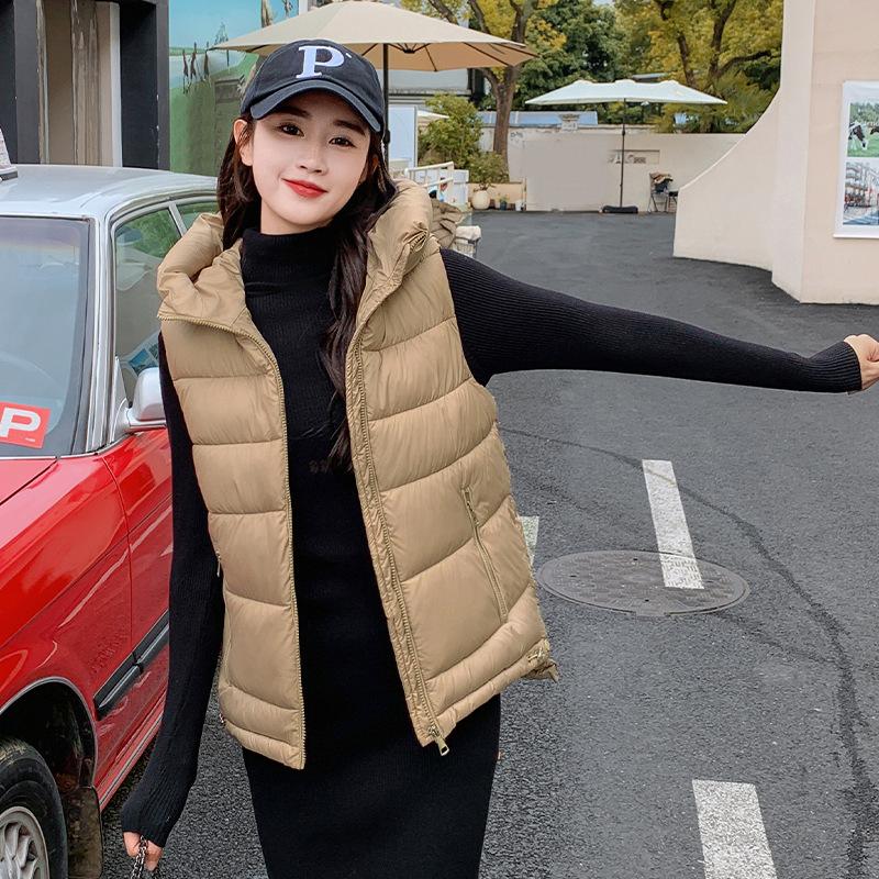 Утолщенный пуховый жилет, женский осенне-зимний короткий приталенный женский жилет, тонкое пальто
