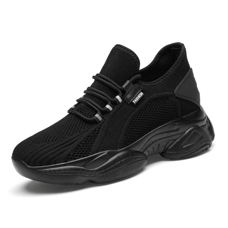 Мужские сетчатые кроссовки Flyknit для бега с увеличением роста на 8 см - Дышащие, Невидимое увеличение, Повседневные спортивные кроссовки