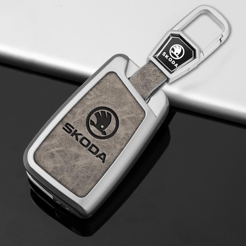 Car Flip Remote Key Fob Case Cover Protector Shell Bag For Skoda Octavia A5 A7 Fabia Superb Kodiaq Karoq Keychain Accessories
