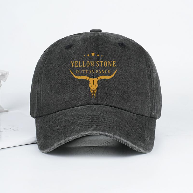 Регулируемая винтажная бейсболка MLFO с дизайном Yellowstone Dutton Ranch, антикварная черная отделка, унисекс, повседневный стиль