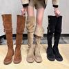 Winter Woman Over the Knee High Boots Fashion Slip On Long Boots Shoes Ladies Comfort Square Heel Women's Footwear 2024