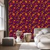 Intricate floral pattern wallpaper in burgundy and plum 50x1000