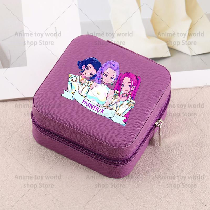 Kpop Demon Hunters Travel Portable Jewelry Storage Box Organizer Jewelry Case Earrings Necklace Ring Jewelry Boxes Birthday Gift