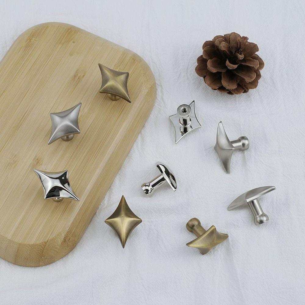 Zinc Zinc Zinc Alloy Cabinet Knobs Four Point Star Furniture Handles Storage Drawers