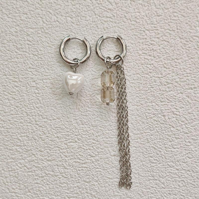 Модные асимметричные серьги-подвески в виде сердца и звезды для женщин, простые геометрические круглые серьги-кольца, ювелирные аксессуары, подарок