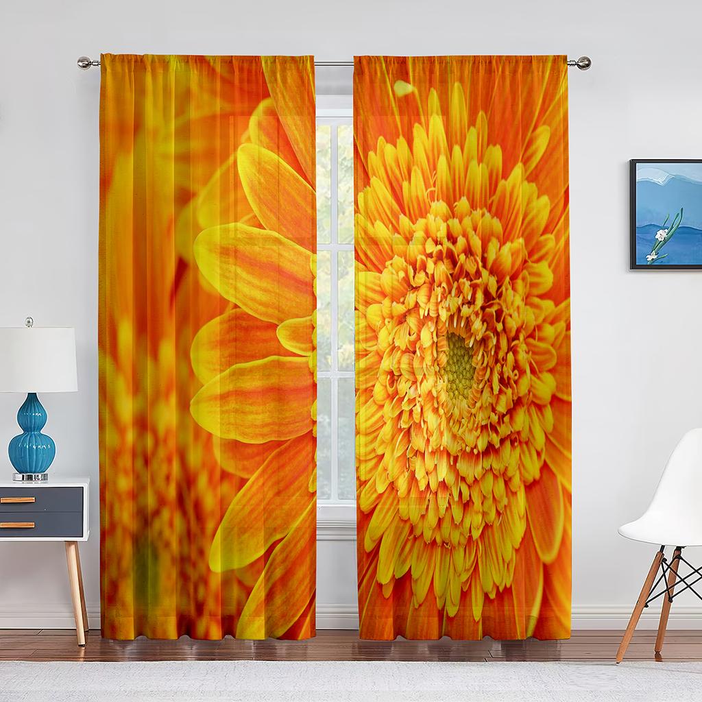 Весенние цветущие фиолетовые цветы, прозрачная вуаль, шторы для кухни, гостиной, спальни, современный декор, тюлевая занавеска, обработка окна