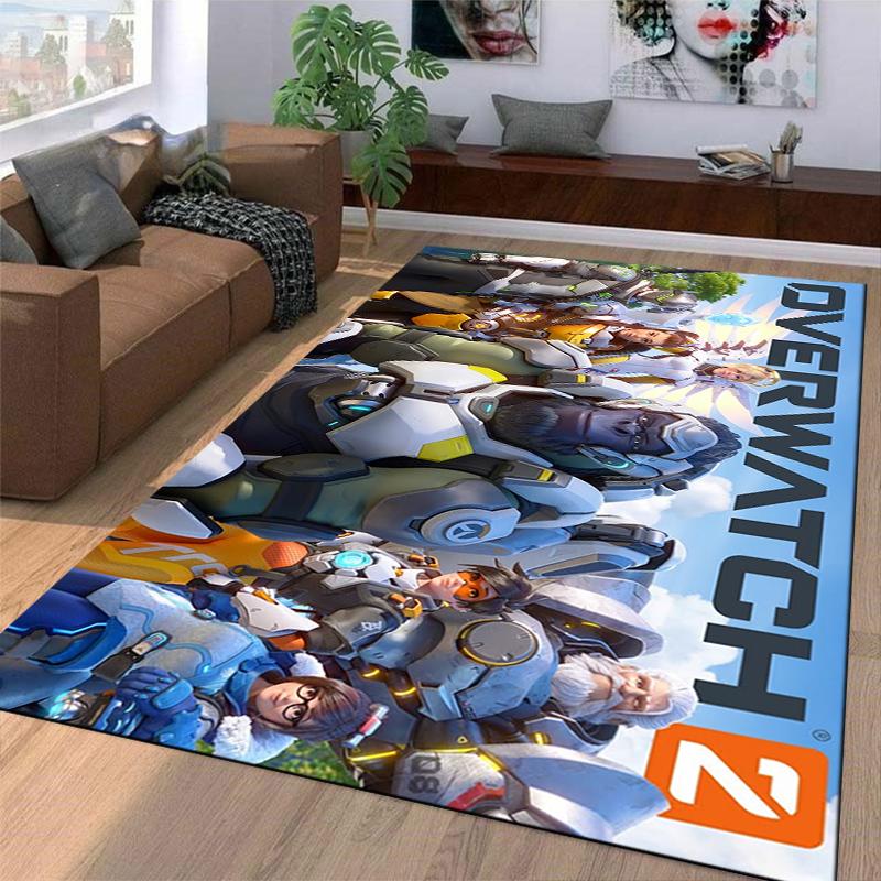 Фланелевый коврик Overwatch с принтом животных (меха) Нескользящий, Подходит для декора спальни, гостиной и детской комнаты