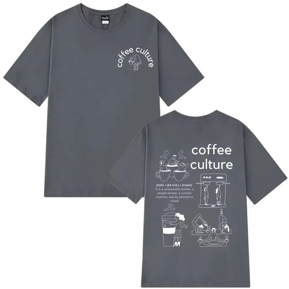 Funny Coffee Culture Fashion Print Graphic Tshirt Unisex Unisex Oneck Tees Summer Shortsleeved Cotton Loose Harajuku Tshirt