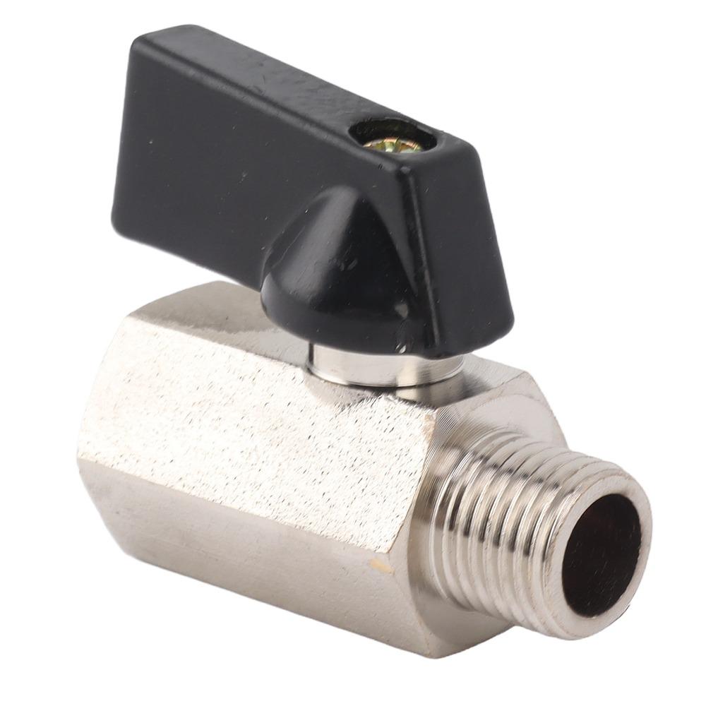 2PCS Silver Brass Gas Valve Brass Fuel Gas Valve Durable Pipe Shut Off Valve  Line Adjustment