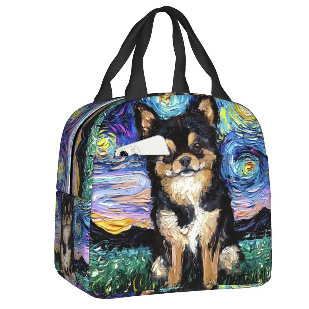 Chihuahua Art термоизолированная сумка для обеда женская портативная сумка для обеда для пикника на открытом воздухе многофункциональная коробка для еды Bento