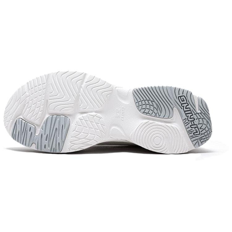 Li Ning Pulse Classic Модные Универсальные Удобные Амортизирующие Нескользящие Износостойкие Низкие Кроссовки Папы Мужские кроссовки Серебристо-белые AGCV145-1