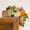 Autumn Pumpkin Door Corner Decoration Maple Pinecone Pumpkin Wooden Door