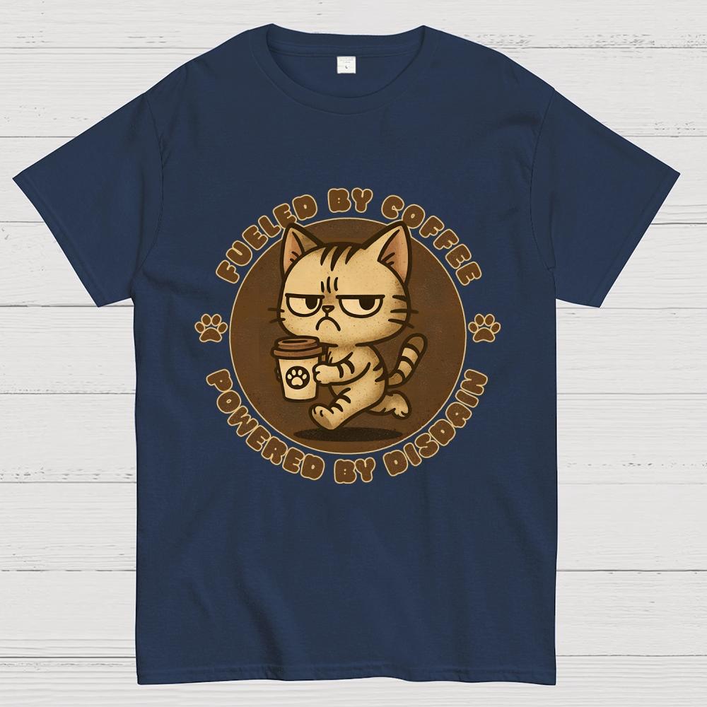 Fueled By Coffee Unisex 100% Cotton Summer Casual Cool Loose T-Shirt