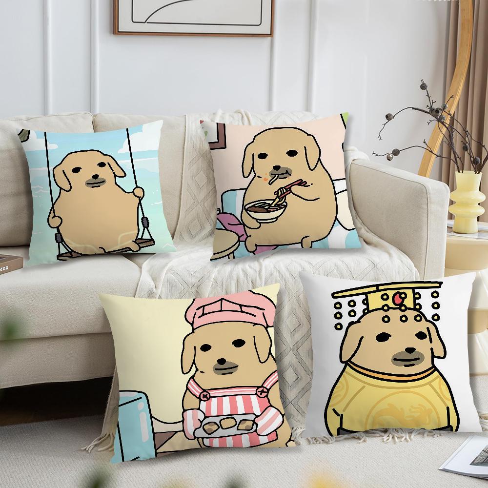 funny kawaii nNudaeng Dog Meme cushion cover For Pillow Printing Sofa Decoration Home Car Room Coffee Office Nordic Simplicity