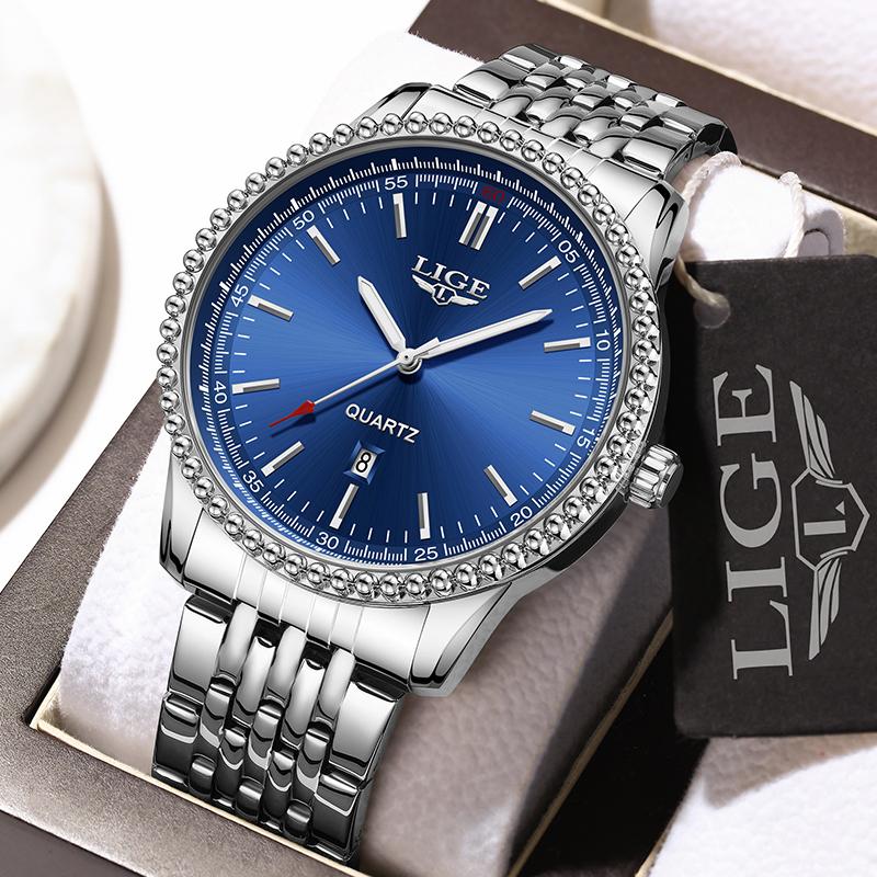 LIGE Fashion Quartz Man Watch Luxury Casual Sport Business Gentleman Waterproof Men's Watches Stainless Chronograph Reloj Hombre