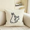 Fxxking Rabbits Fr2 Cushion Cover Natural Linen Pillowcase Set, All-In-One Decor For Sofa, Bedroom & Chair