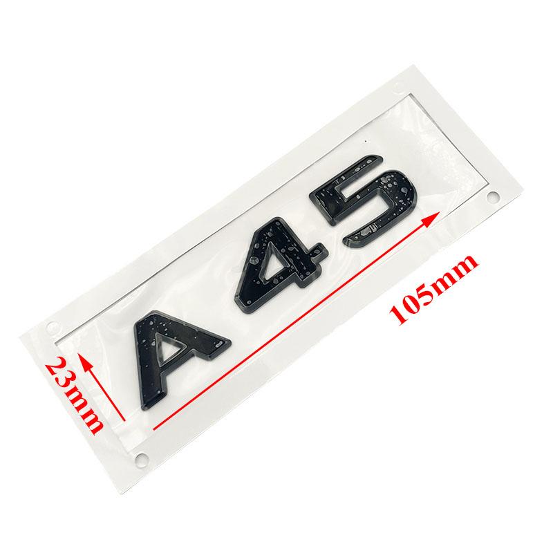 3d ABS Black A 45 Logo A45 Emblem Letters Sticker Nameplate Car Trunk Badge For A45 Accessories
