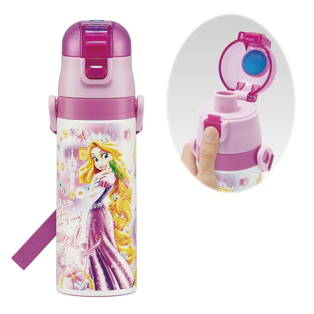Skater Stainless Steel Water Bottle Direct Drinking 470ml Disney Rapunzel On the Tower 24 Lightweight Type Cold Storage Waterbottle Sports Bottle Cute
