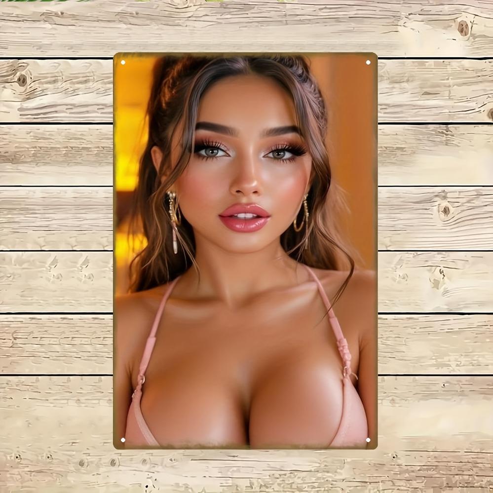 Сексуальное розовое нижнее белье Металлическая табличка 20*30см Прочный настенный декор для дома, клуба, офиса, бара Праздничный подарок Классический соблазнительный дизайн