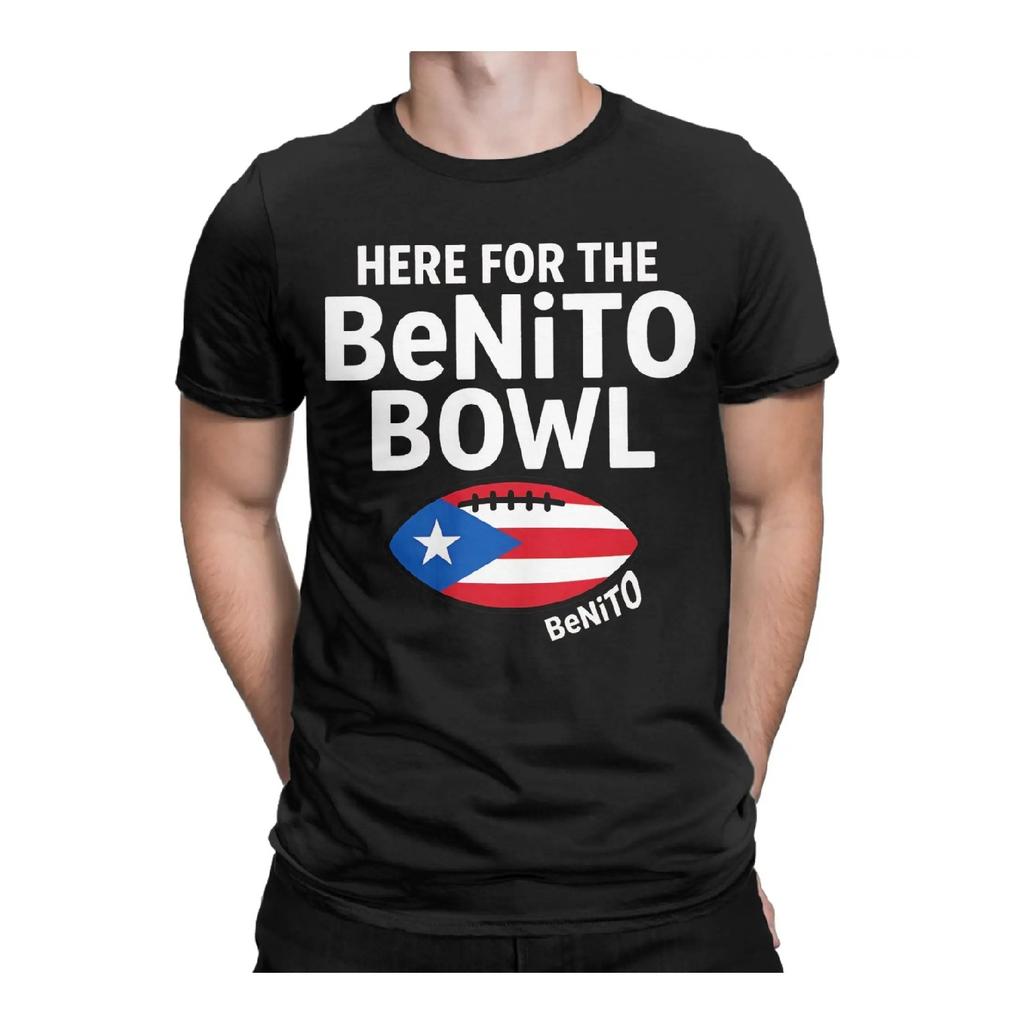 Bad Bunny Football Benito Bowl Men's T Shirt Novelty Tees Short Sleeve Round Collar T-Shirt 100% Cotton Adult Clothing