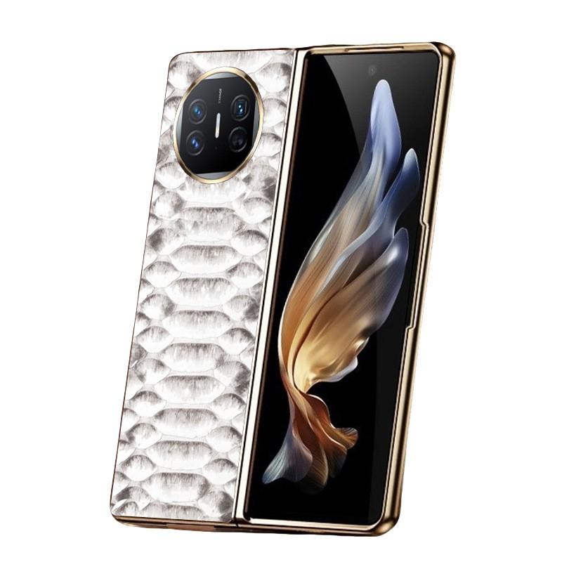 Genuine Python Leather Fold Phone Case Mate X5 X3 Shockproof Protective Cover
