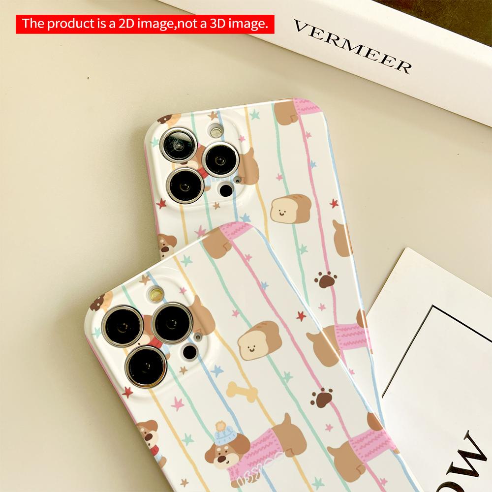 Cute Dogs in Sweaters Pattern Phone Case All inclusive film hard phone case, compatible with iPhone 18 Pro Max 17 16 15 14 13 12 11