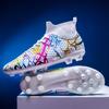 Unisex Football Boots Men's High -top Elastic Socks Mouth Leather Art Lawn Long Nail Football Shoes Children Big Size Football Boots