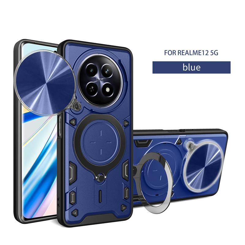 Для OPPO Realme 12 5G чехол слайдер объектив камера защитный чехол для телефона для Realmi 12 Realme12 5G магнитный металлический держатель кольцо крышка