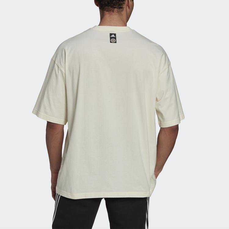 Adidas Sporty Casual Round Neck Short Sleeve T-Shirt Men Tops Off-White H54034