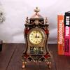 Plastic Antique Clock Retro European Style Wall Clock Vintage Table Desk Clock Vintage Desk Alarm Clocks with Moving Pendulum