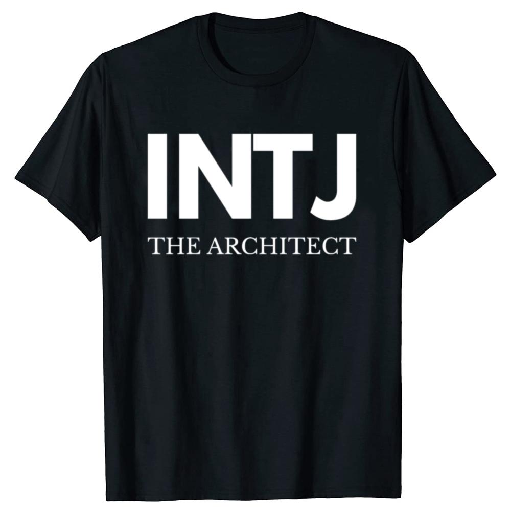 Смешные футболки с графикой INTJ Архитектор Мужские Женские Мода Повседневная Футболка 100% Хлопок Свободный Оверсайз Футболка с Архитектурой