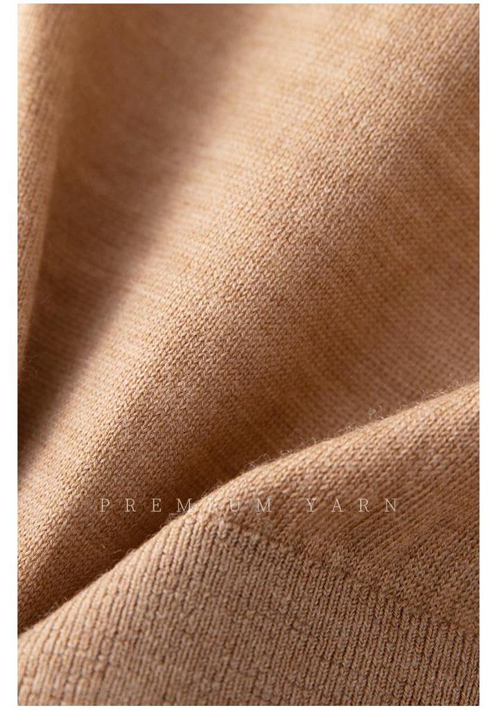 Women's V-Neck Color Block Cardigan with Yangzi Yarn Wool Knit Long Sleeves