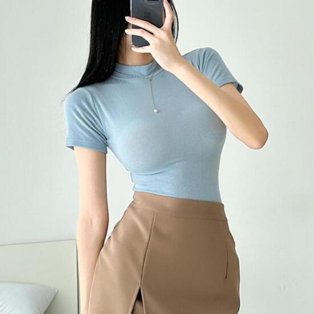 New Arrivals Open Run Rivaol Women Short Half Polo Slim Fit Short Sleeve