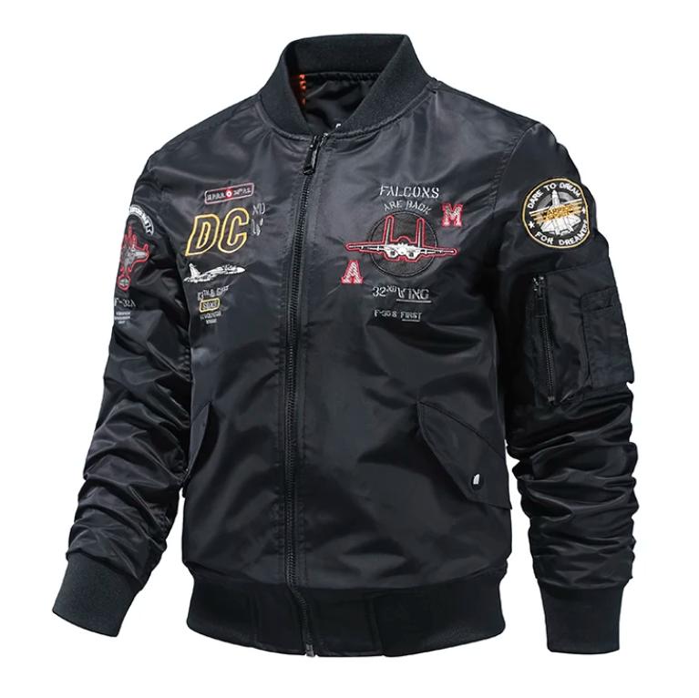 Мужская куртка Осенняя куртка-бомбер ВВС Мужская вышивка Бейсбольная форма Повседневная куртка