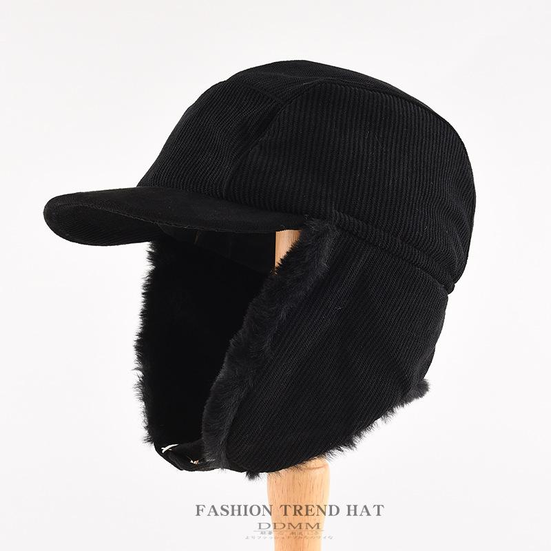 Кепка Lei Feng с утиным язычком для мужчин и женщин на осень и зиму, теплая вельветовая шерстяная защитная кепка для защиты ушей, полосатая кепка для велоспорта, полетов